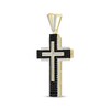 Thumbnail Image 1 of Men's Black & White Diamond Cross Charm 1 ct tw 10K Yellow Gold