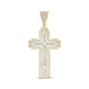 Thumbnail Image 4 of Men's Black & White Diamond Cross Charm 1 ct tw 10K Yellow Gold