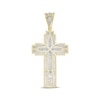 Thumbnail Image 3 of Men's Black & White Diamond Cross Charm 1 ct tw 10K Yellow Gold