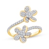 Thumbnail Image 1 of Diamond Plumeria Flower Bypass Ring 1/2 ct tw 10K Yellow Gold