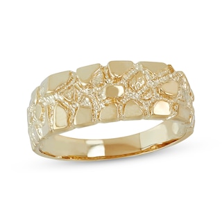 Men's Nugget Ring 10K Yellow Gold Size 10