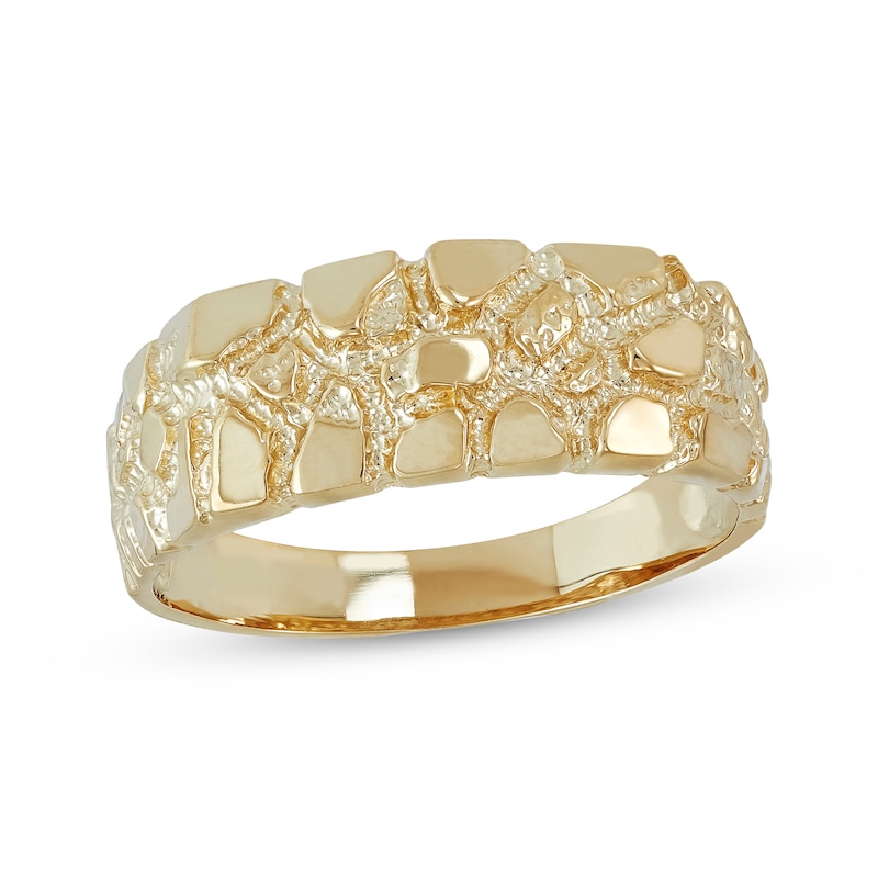 Main Image 1 of Men's Nugget Ring 10K Yellow Gold Size 10
