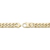 Thumbnail Image 1 of Men's Diamond Station Solid Cuban Curb Chain Necklace 1/2 ct tw 10K Yellow Gold 20"
