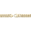 Thumbnail Image 2 of Men's Diamond Station Solid Cuban Curb Chain Necklace 1/2 ct tw 10K Yellow Gold 20&quot;