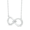 Thumbnail Image 2 of Diamond Infinity Bypass Necklace 1/8 ct tw Sterling Silver 18&quot;