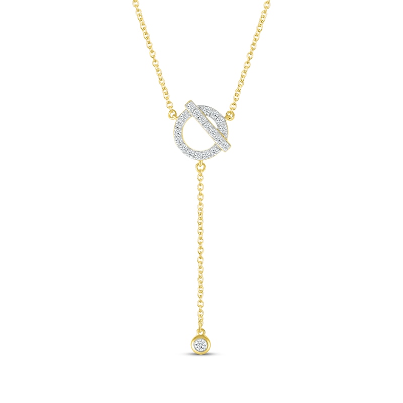 Main Image 1 of Diamond Toggle Lariat Necklace 1/6 ct tw 10K Yellow Gold 18&quot;