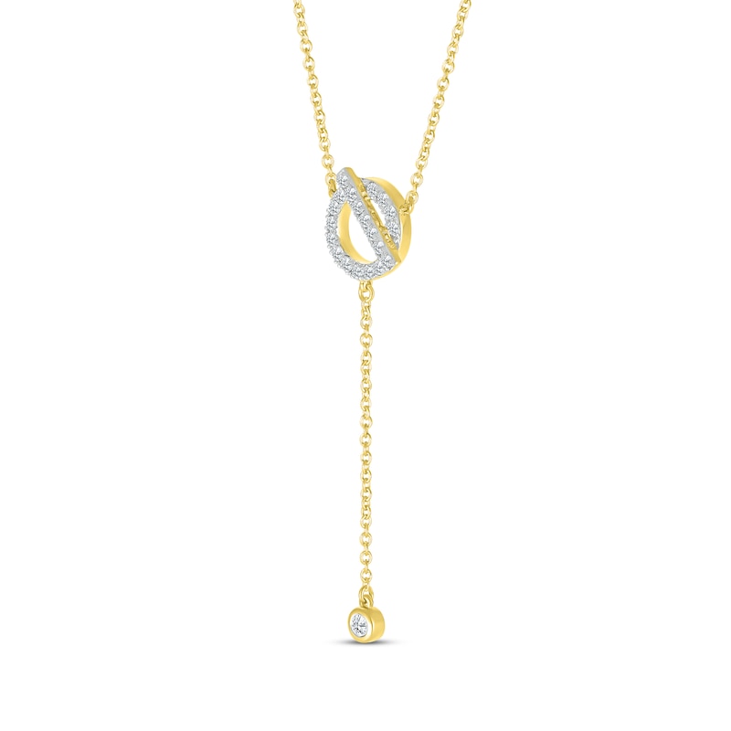 Main Image 2 of Diamond Toggle Lariat Necklace 1/6 ct tw 10K Yellow Gold 18&quot;