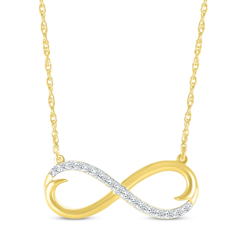 Main Image 1 of Diamond Swirl Infinity Necklace 1/10 ct tw 10K Yellow Gold 18&quot;