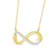 Thumbnail Image 2 of Diamond Swirl Infinity Necklace 1/10 ct tw 10K Yellow Gold 18&quot;