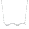 Thumbnail Image 1 of Diamond Wavy Bar Necklace 1/6 ct tw Sterling Silver 18&quot;