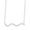 Thumbnail Image 2 of Diamond Wavy Bar Necklace 1/6 ct tw Sterling Silver 18&quot;