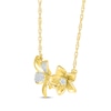 Thumbnail Image 1 of Diamond Flowers Necklace 1/6 ct tw 10K Yellow Gold 18"