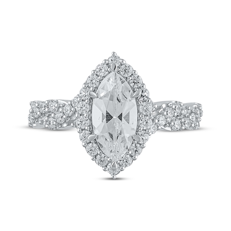 Main Image 3 of Now + Forever Lab-Grown Diamonds Marquise-Cut Diamond Engagement Ring 1-1/2 ct tw 14K White Gold