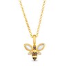 Thumbnail Image 1 of Le Vian Garden Party Mother of Pearl Bee Necklace 1/15 ct tw Diamonds 14K Honey Gold 19&quot;