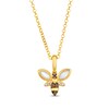 Thumbnail Image 0 of Le Vian Garden Party Mother of Pearl Bee Necklace 1/15 ct tw Diamonds 14K Honey Gold 19"