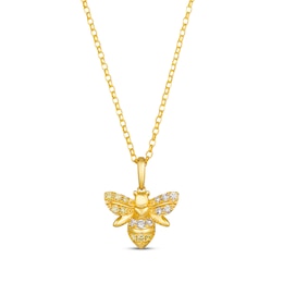 Le Vian Garden Party Diamond Bee Necklace 1/4 ct tw 14K Honey Gold 19"