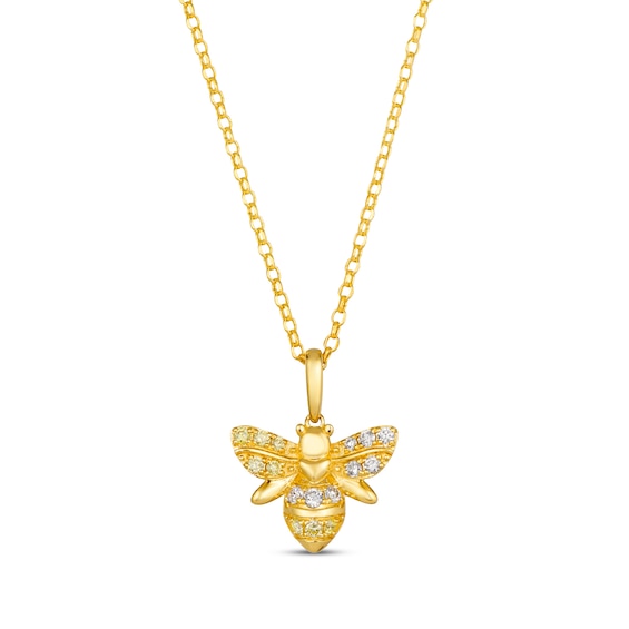 Le Vian Garden Party Diamond Bee Necklace 1/4 ct tw 14K Honey Gold 19"