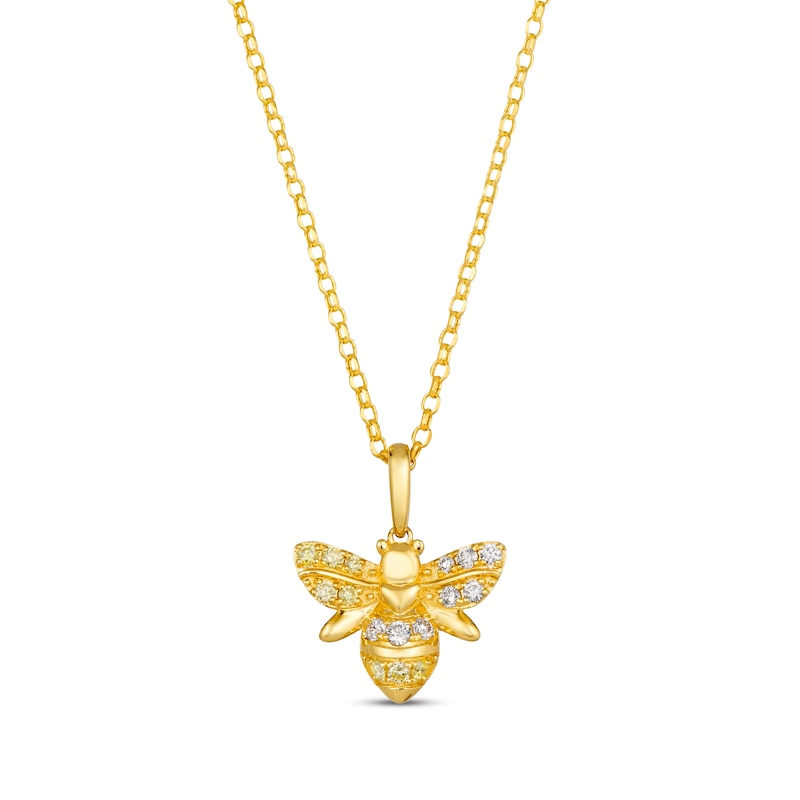 Main Image 1 of Le Vian Garden Party Diamond Bee Necklace 1/4 ct tw 14K Honey Gold 19&quot;