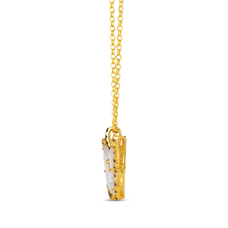 Main Image 2 of Le Vian Garden Party Mother of Pearl Butterfly Necklace 3/8 ct tw Diamonds 14K Honey Gold 19&quot;