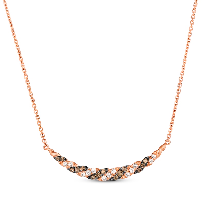 Main Image 1 of Le Vian Chocolate Twist Diamond Necklace 1/3 ct tw 14K Strawberry Gold 19&quot;