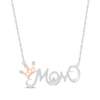 Thumbnail Image 1 of Diamond &quot;Mom&quot; Crown Necklace 1/5 ct tw Sterling Silver & 10K Rose Gold 18&quot;