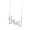 Thumbnail Image 2 of Diamond &quot;Mom&quot; Crown Necklace 1/5 ct tw Sterling Silver & 10K Rose Gold 18&quot;