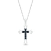 Thumbnail Image 1 of Black Diamond Cross Necklace 1/20 ct tw Sterling Silver 18&quot;