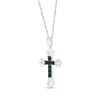 Thumbnail Image 2 of Black Diamond Cross Necklace 1/20 ct tw Sterling Silver 18&quot;
