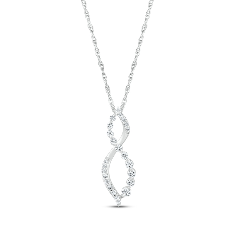 Main Image 1 of Diamond Twist Swirl Necklace 1/4 ct tw Sterling Silver 18&quot;