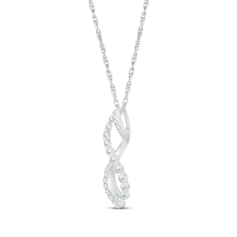 Main Image 2 of Diamond Twist Swirl Necklace 1/4 ct tw Sterling Silver 18&quot;