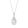 Thumbnail Image 2 of Baguette & Round-Cut Multi-Diamond Teardrop Pendant 1/4 ct tw Sterling Silver 18&quot;