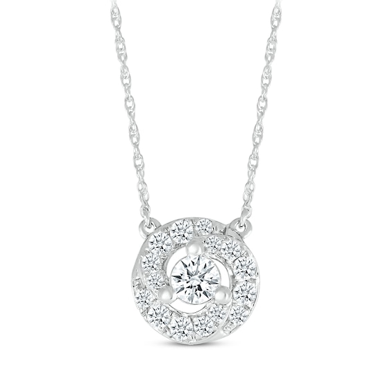 Diamond Swirl Necklace 1/3 ct tw 10K White Gold 18"