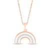 Thumbnail Image 1 of Diamond Rainbow Necklace 1/10 ct tw 10K Rose Gold 18&quot;