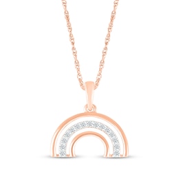 Diamond Rainbow Necklace 1/10 ct tw 10K Rose Gold 18"