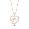 Thumbnail Image 1 of Diamond &quot;Mom&quot; Double Heart Necklace 1/10 ct tw 10K Rose Gold 18&quot;