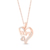 Thumbnail Image 2 of Diamond &quot;Mom&quot; Double Heart Necklace 1/10 ct tw 10K Rose Gold 18&quot;