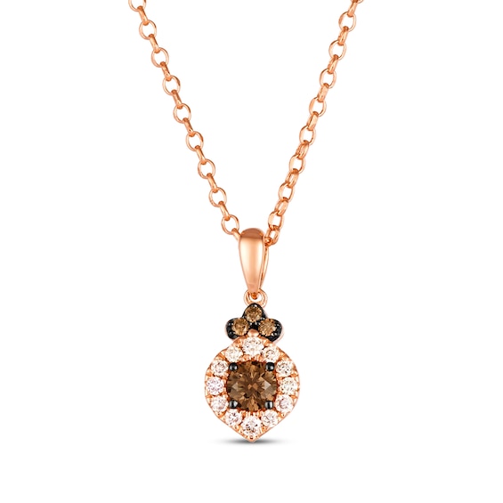 Le Vian Diamond Necklace 3/8 ct tw 14K Strawberry Gold 19"