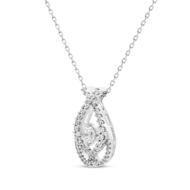 Main Image 2 of Love Entwined Diamond Necklace 1/2 ct tw 10K White Gold 18&quot;
