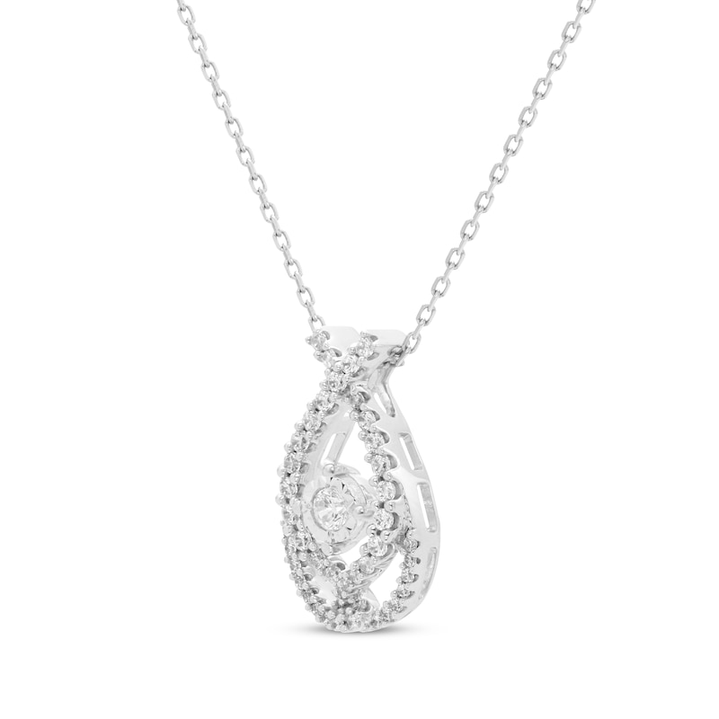 Main Image 2 of Love Entwined Diamond Necklace 1/8 ct tw 10K White Gold 18&quot;