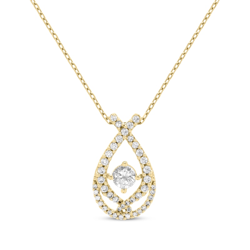 Love Entwined Diamond Necklace 1/2 ct tw 10K Yellow Gold 18