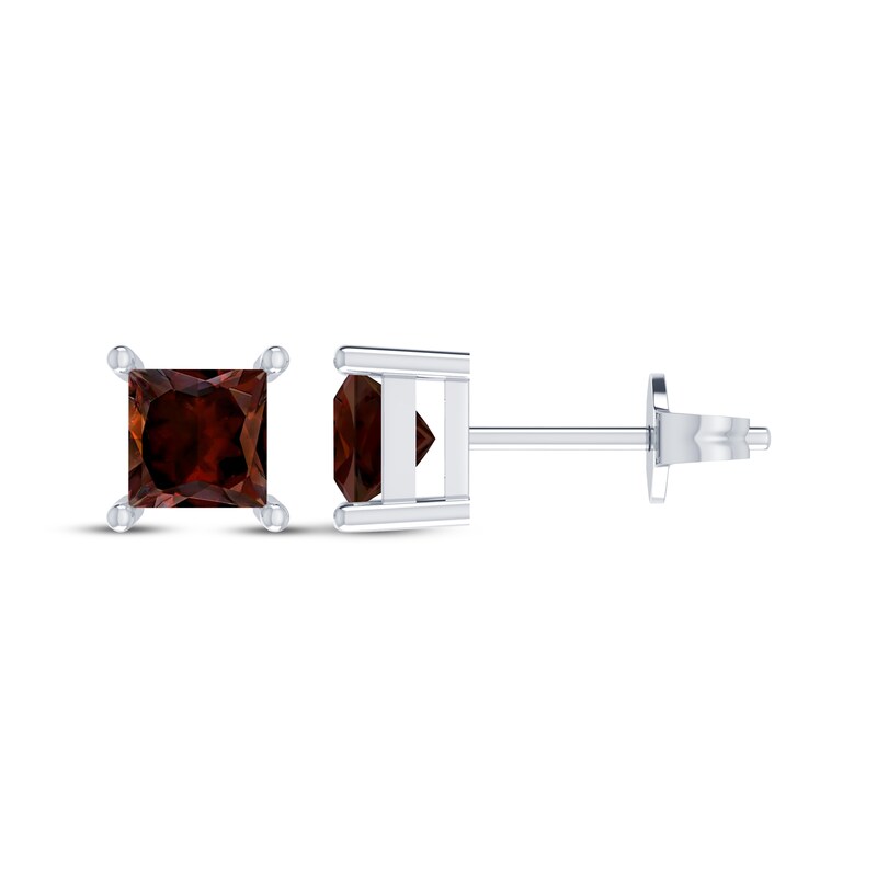 Square garnet earrings Clearance