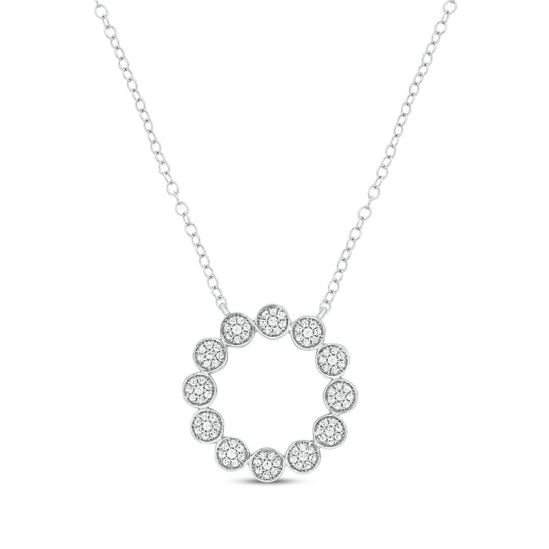 Main Image 1 of Multi-Diamond Eternity Circle Necklace 1/3 ct tw Sterling Silver 18&quot;