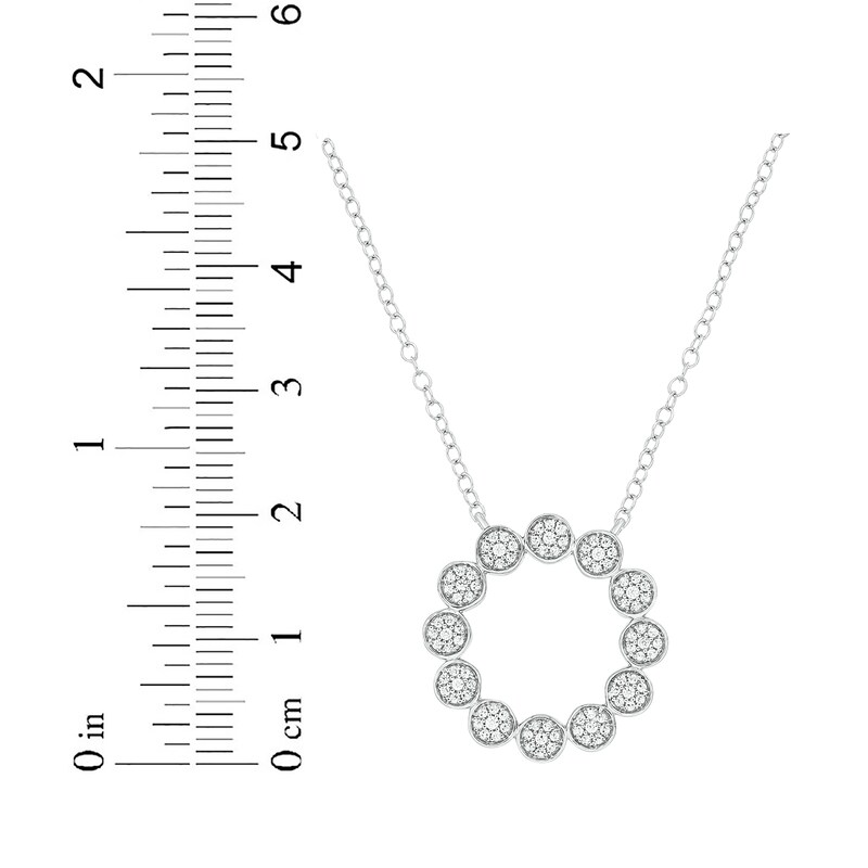 Main Image 2 of Multi-Diamond Eternity Circle Necklace 1/3 ct tw Sterling Silver 18&quot;