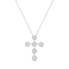 Thumbnail Image 1 of Multi-Diamond Circle Station Cross Necklace 1/5 ct tw Sterling Silver 18&quot;