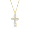 Thumbnail Image 2 of Diamond Twist Swirl Cross Necklace 1/2 ct tw 10K Yellow Gold 18&quot;