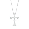 Thumbnail Image 1 of Diamond Vintage-Style Cross Necklace 1/5 ct tw Sterling Silver 18&quot;