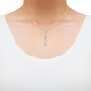 Thumbnail Image 2 of Diamond Graduated Heart Drop Necklace 1/4 ct tw Sterling Silver 18&quot;