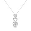 Thumbnail Image 1 of Diamond Graduated Hearts Drop Necklace 3/4 ct tw 10K White Gold 18&quot;