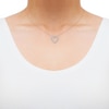 Thumbnail Image 2 of Diamond Double Heart Outline Necklace 1/4 ct tw 10K Rose Gold 18&quot;
