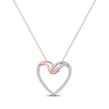 Thumbnail Image 1 of Diamond Linked Heart Necklace 1/4 ct tw 10K Rose Gold 18&quot;
